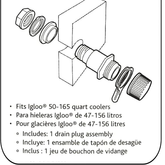 Igloo Cooler Threaded Drain Plug Replacement Part Parts Kit Cap Plugs # 24011 - Picture 5 of 12